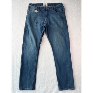 Luke & Dutch Jeans Mens Size 36x32 Straight Leg Jeans Stretch Denim Medium Wash